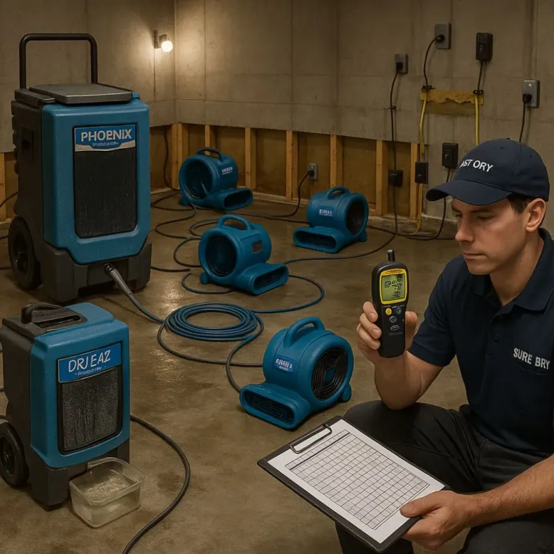 Structural Drying and Dehumidification process in Spring Valley Lake, CA